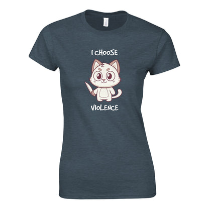 Cute Violent Cat - Classic Womens T-shirt - Bleak Shirt