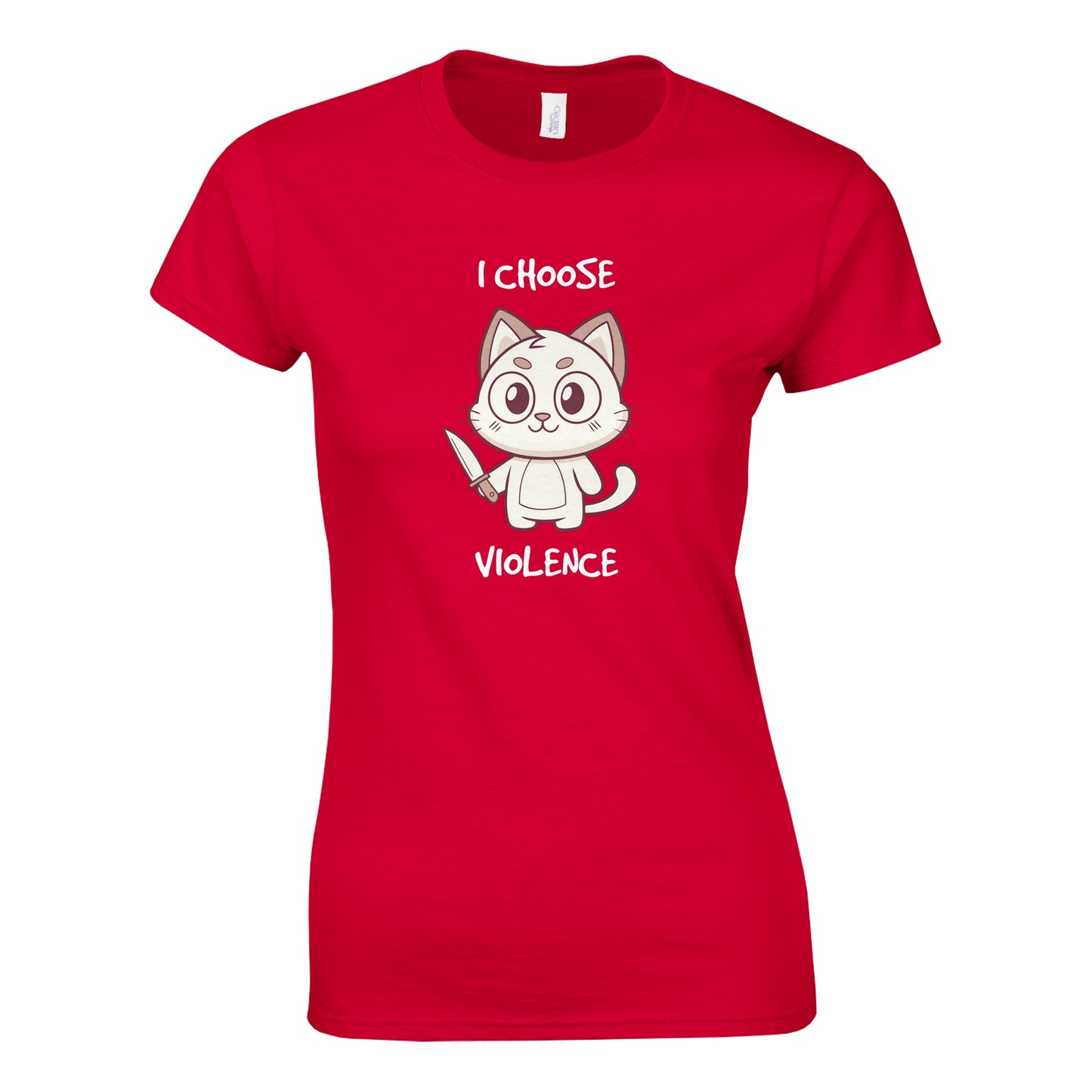 Cute Violent Cat - Classic Womens T-shirt - Bleak Shirt