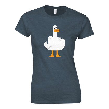 Fuck Middle Finger Duck - Classic Womens T-shirt - Bleak Shirt