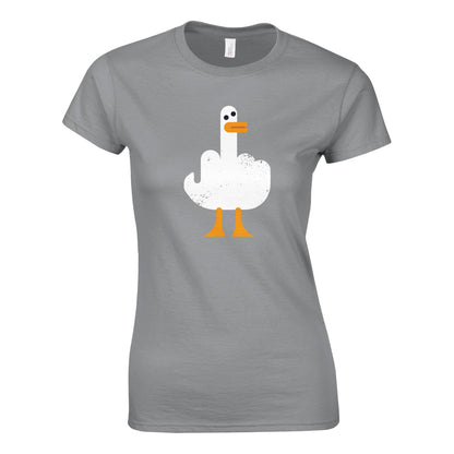 Fuck Middle Finger Duck - Classic Womens T-shirt - Bleak Shirt