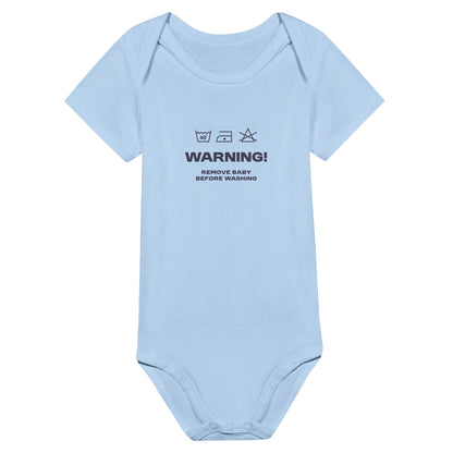 Remove Baby Before Washing - Classic Baby Short Sleeve Bodysuit - Bleak Shirt