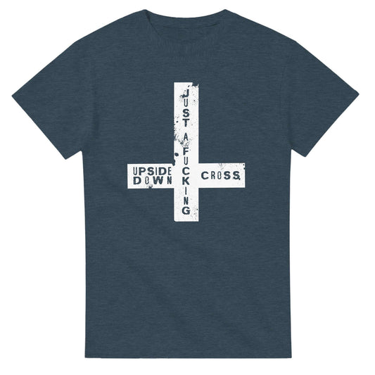 Fucking Upside Down Cross - Men's / Unisex Crewneck T-shirt - Bleak Shirt