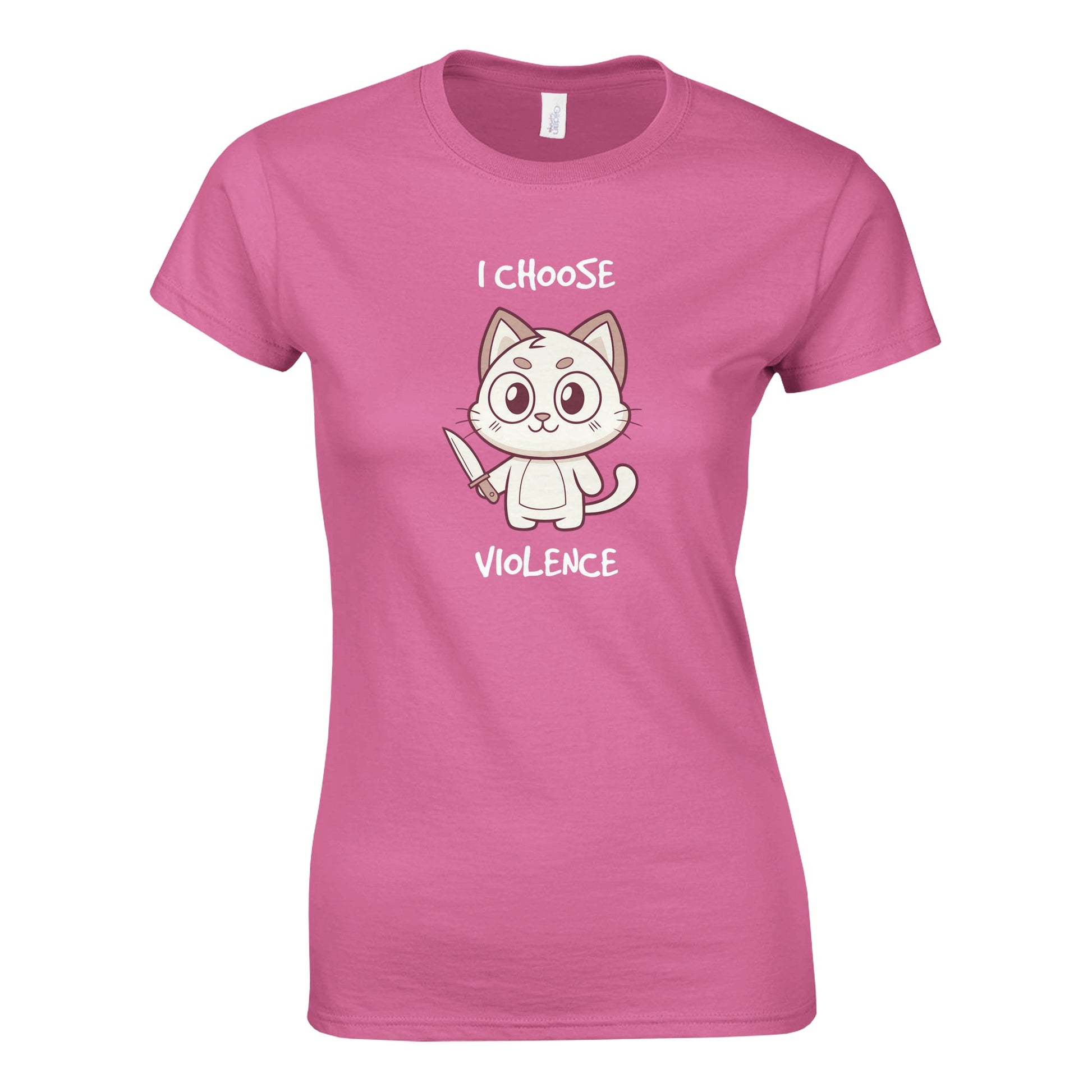 Cute Violent Cat - Classic Womens T-shirt - Bleak Shirt