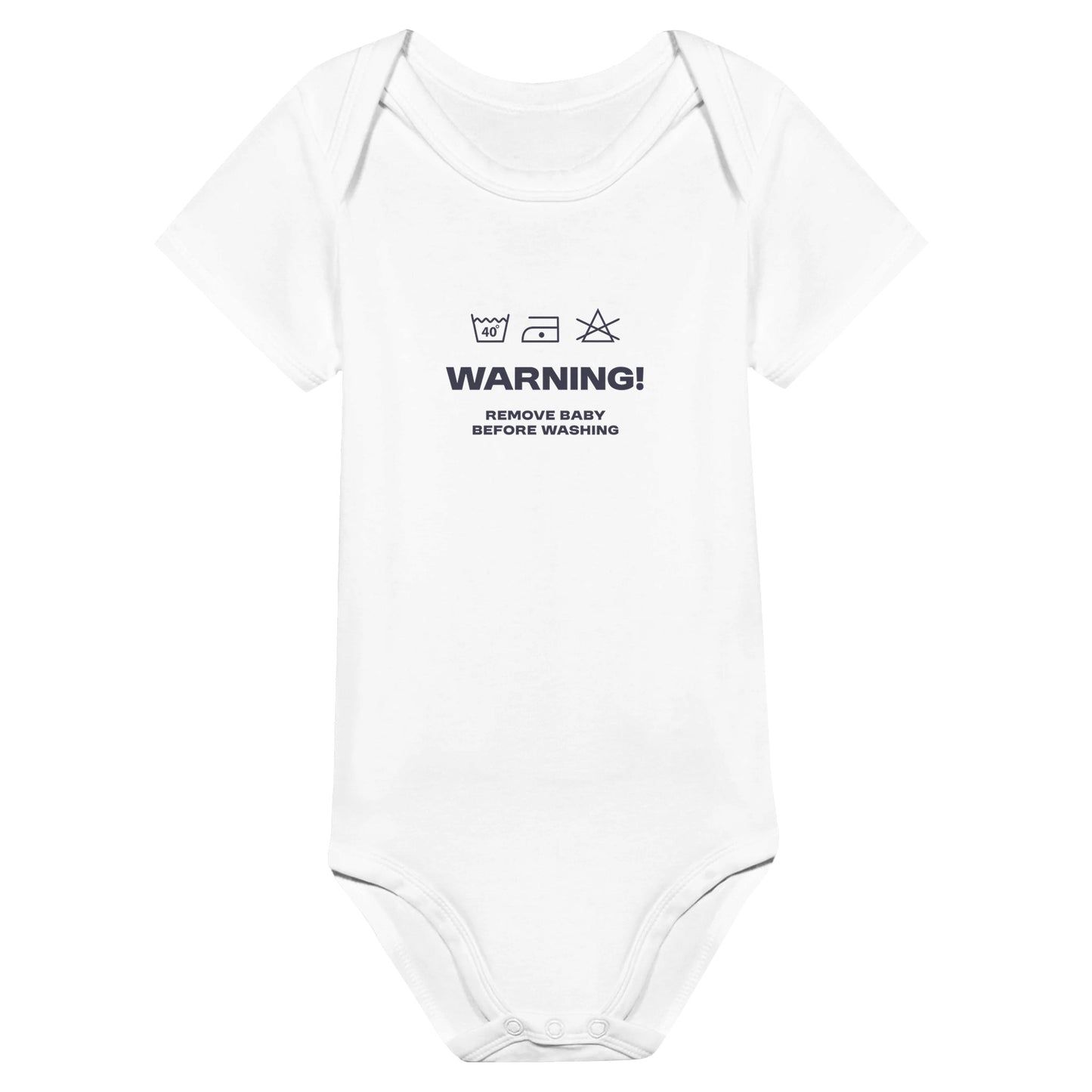 Remove Baby Before Washing - Classic Baby Short Sleeve Bodysuit - Bleak Shirt