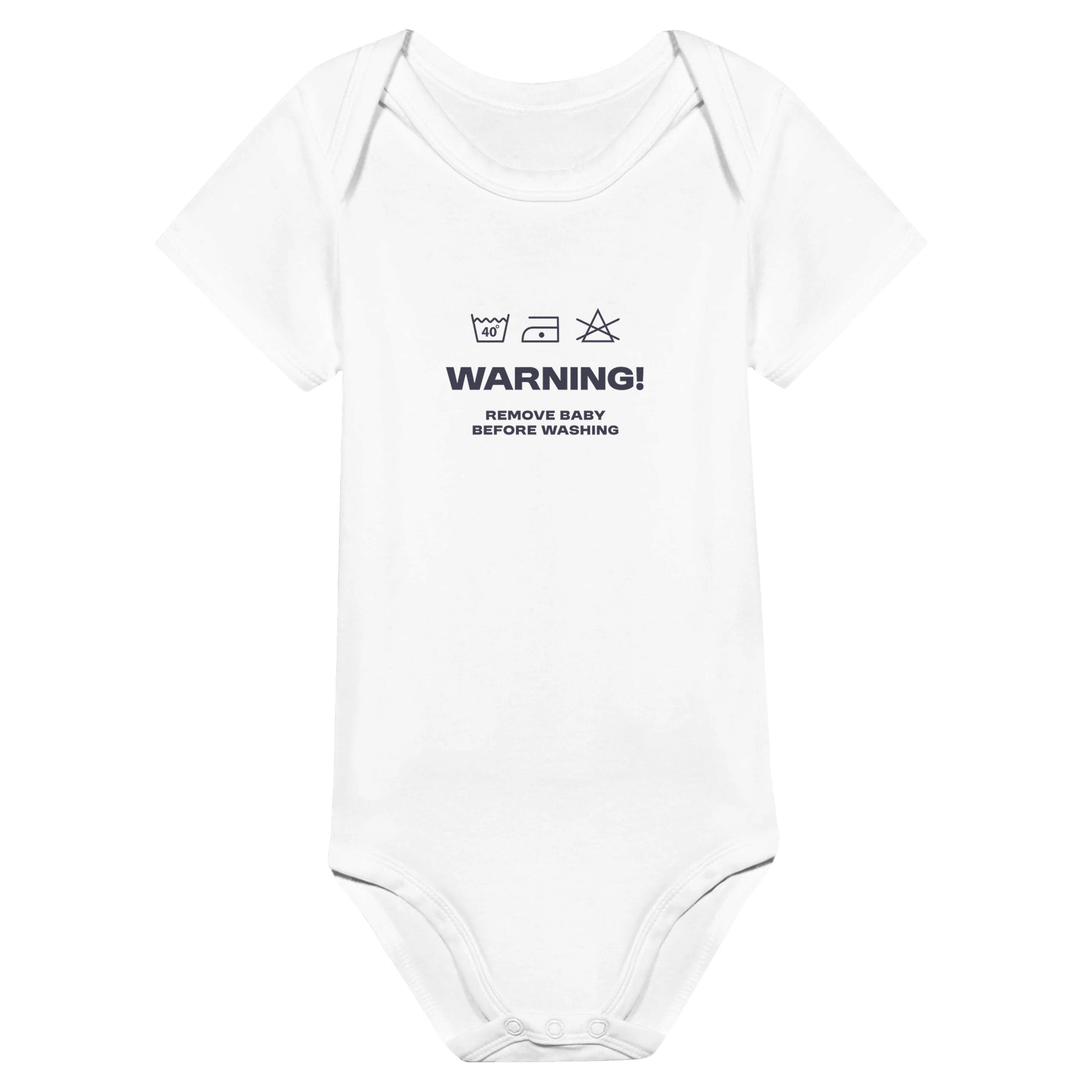 Remove Baby Before Washing - Classic Baby Short Sleeve Bodysuit - Bleak Shirt