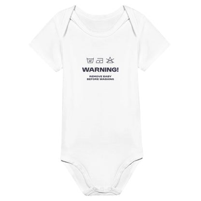 Remove Baby Before Washing - Classic Baby Short Sleeve Bodysuit - Bleak Shirt